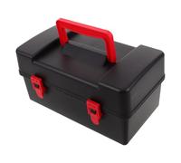 MOLUCKFU Malette Toupie de Combat en Plastique Noir, Boîte de Rangement pour Jouets Portable avec Compartiments Internes, Poignée et Inserts en Mousse pour Garçons et Filles
