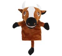 MOLUCKFU Marionnette à Main Interactive en Peluche Bovin Jaune, Marionnette Animale pour Raconter des Histoires, Éducatif pour Garçon et Filles, 1 Pièce, Adaptée la Maison L’école