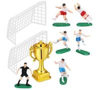 MOLUCKFU Mini Trophée de Football en Plastique Doré Modèle Miniature pour Maison de Poupée Décoration de Gâteau Thème Foot Centre de Table pour Fête Lot B Réutilisable