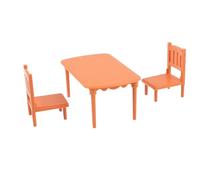 MOLUCKFU Miniature Table and Chair Set for Dollhouse Lightweight Plastic Dining Furniture Easy-to-Clean Mini Kitchen Decor for Tiny House Accessories