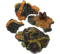 MOLUCKFU Modèle de Volcan Simulé en Plastique Souple, Décoration de Bureau Compacte et Réaliste, Ensemble de Jouets Volcan pour Décorations Paysagères et Éveil Scientifique
