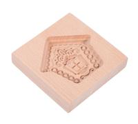 MOLUCKFU Moule à Biscuits Bois Sculpté Maison de Noël Tampon à Biscuits Embossage DIY Cadeau pour Amateurs de Pâtisserie