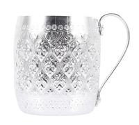 MOLUCKFU Mug Créatif en Métal Argenté Résistant aux Chocs, Tasse Multifonction pour Lait et Thé, Capacité Standard, pour Maison, Café et Restaurant