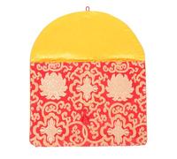 MOLUCKFU Organisateur de Documents Soie Brocart Rouge Pochette Multifonction Brodée pour Fichiers et Textes Bouddhistes Rangement Élégant et Classique