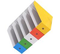 MOLUCKFU Organiseur de Bureau en Papier, Cinq Boîtes Colorées | Compartiments Indépendants Assemblés, Accès Rapide aux Rapports et Journaux, Tri par Catégorie sur Bureaux D’étude ou Tables