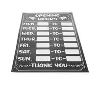 MOLUCKFU Panneau Horaire D'ouverture Autocollant Réinscriptible en Pvc Noir, Résistant à L'huile Uv, pour Café ou Boutique