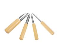 MOLUCKFU Perforatrices rondes pour poterie et outil de sculpture sur argile, 4 pièces, outils de perforation en bois et métal, pour sculpture DIY et modelage