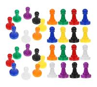 MOLUCKFU Pièces D’Échecs en Plastique Colorées 32 Pcs 8 Couleurs Vives Pions Jeu Société Multifonction Accessoires pour Jeux de Société et Éducatifs