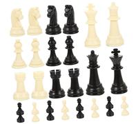 MOLUCKFU Pièces d'Échecs Internationales de Remplacement Plastique PP Solide Jeu Complet Hauteur du Roi 65 Mm Accessoires pour Plateau de Jeu Faciles à Transporter