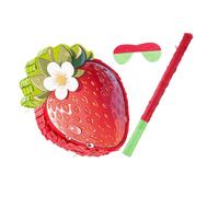 MOLUCKFU Pinata Fraise Rouge pour Fête Été Jeu Anniversaire avec Bâton et Masque Décoration Thème Fruits pour Cinco de Mayo et Première Fête Anniversaire