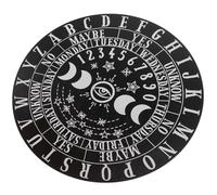 MOLUCKFU Planche de Divination en Bois de Pin Sculpté, Plateau Décoratif Noir 25 Cm Épaisseur 3 Cm, Fourniture pour Autel et Pratique de Radiesthésie, Accessoire pour Contemplation et Jeu