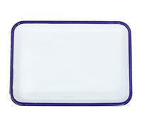 MOLUCKFU Plateau de Service Rectangulaire en Émail Blanc 18X26X25 CM Plat de Service Polyvalent Cuisine et Laboratoire Plateau à Desserts Ustensile Résistant aux Rayures Facile à Nettoyer