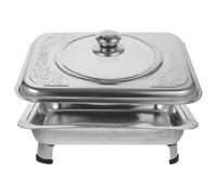 MOLUCKFU Plateau en INOX Rectangulaire Couvercle Transparent Bordure Lisse Résistant à l'usure pour Restauration Collective Buffet la Cuisine Stockage Aliments Grillés