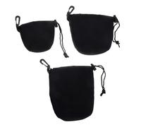 MOLUCKFU Pochettes pour Objectif Photo Noir en Néoprène Lot de 3 et Mousqueton Ouverture par Cordon, Clip Renforcé Protection pour Usage Extérieur