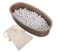 MOLUCKFU Poids à Tarte en Céramique, Billes de Cuisson Réutilisables, 500g, Beige, Paquet en Tissu et Plateau de Cuisson, pour Tartes et Pâtisseries, Four Domestique