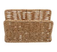 MOLUCKFU Porte-serviettes en Polypropylène Imitation Rotin Tressé, Support Lesté en Fer, Couleur Fleur de Poivre, Distributeur de Mouchoirs en Papier pour Table la Cuisine Salle à Manger -