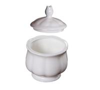 MOLUCKFU Pot à Sucre Cubique en Porcelaine Blanche 180Ml Couvercle Boîte à Bonbons Multifonctionnelle en Céramique Accessoire Cuisine pour Café et Pâtisserie