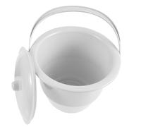 MOLUCKFU Pot de Chambre Portable en Plastique Gris 23X19X24 CM avec Couvercle Bassin de Lit Domestique Léger et Antidérapant Crachoir pour Personnes Âgées et Usage Domestique