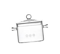 MOLUCKFU Pot Verre Résistant Chaleur pour Cuisson sur Gaz Marmite Transparente avec Couvercle à Perles pour Soupes Nouilles Instantanées et Plats Mijotés à Domicile et Restaurant