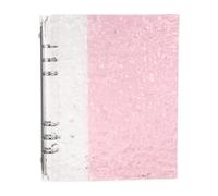 MOLUCKFU Protège Cahier A5 6 Anneaux en Pp et Métal, Design Moderne Rose, Compatible Classeur Réutilisable, pour Transport en Paquet ou Rangement de Documents
