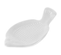 MOLUCKFU Râpe à Gingembre Multifonction en Céramique Résistante, Forme Poisson Petite Taille, Accessoire la Cuisine pour Ail, Oignon et Légumes, Plaque à Râper pour Usage Domestique