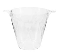 MOLUCKFU Seau à Glace en Acrylique Transparent 15 L Double Poignée Bac à Glaçons de Bar Portable pour Refroidir Bouteilles de Vin et Bière Usage Domestique et Professionnel