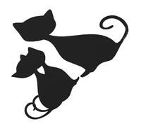 MOLUCKFU Sticker Mural Acrylique Forme Chat Décoration Murale Miroir pour Salon Chambre et Bureau DIY Noir Trois Petits Chats Autocollants Muraux Élégants pour Intérieur