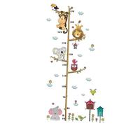 MOLUCKFU Sticker Mural Chambre Garçon Fille Tableau de Croissance Amovible Autocollant Mural Animalier Cartoon avec Éléphant et Lion Décoration Murale Chambre Garçon Fille sans Résidu PVC