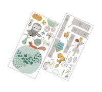 MOLUCKFU Sticker Mural Toise Arbre et Animaux Colorés Décoration Créative pour Chambre Garçon Fille Autocollant Mural PVC pour Mesurer Garçon Fille