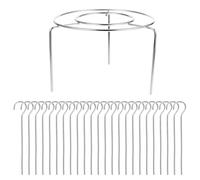 MOLUCKFU Support à Brochettes en Acier Inoxydable avec 24 Brochettes, Grille Ronde Multifonction pour Friteuse à Air Chaud, pour Griller Viande, Poulet, Fruits de Mer et Légumes