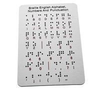 MOLUCKFU Tableau Braille Alphabet Acier Inoxydable Avec Points Surélevés Chiffres Ponctuation Pour Apprentissage Débutants Garçon Fille Aveugles