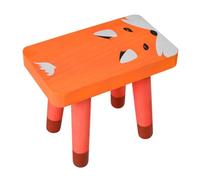 MOLUCKFU Tabouret pour Garçon Fille Bois Massif Motif Renard Marchepied Antidérapant Stable pour Chambre Garçon Fille Mobilier Pratique et Sécurisé