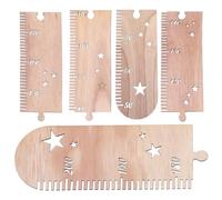 MOLUCKFU Toise Murale en Bois Naturel D’étoiles, Règle de Mesure Taille des Garçon et Filles, Tableau de Croissance Mural pour Chambre Bébé, Décoration Garçon et Filles Sûre et Solide
