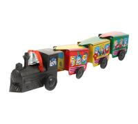 MOLUCKFU Train Miniature à Remontoir en Fer Trois Wagons, Éducatif Mécanique pour Garçon et Filles, Décoration Vintage pour Maison et Bureau, de Bricolage en Fer Solide