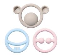 Moluk Set de 3 anneaux de dentition tactiles Pastel - NIGI, NAGI & NOGI