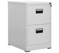 Molumvel Armoire en acier avec 2 tiroirs et serrure, gris clair | Meuble de bureau en métal robuste pour documents A4 et juridiques, extension complète, roulement à billes