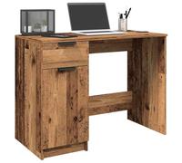 Molumvel Bureau aspect bois vieilli pour ordinateur 100 x 50 x 75 cm | Avec tiroir et compartiments, design minimaliste, construction stable