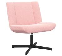 Molumvel Chaise pivotante en cuir de mouton rose 63 x 75 x 76 cm Chaise rembourrée moderne avec structure en métal pour salon, bureau et coin lecture Fauteuil de relaxation pivotant