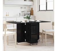 Molumvel Lot de 2 tables à manger extensibles aspect chêne 140 x 80 x 77 cm | Design peu encombrant, avec espace de rangement, protection anti-basculement, base stable