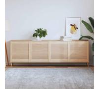 Molumvel Lot de 4 portes d'armoire à lamelles en bois de pin 61,5 x 59,4 cm | Bois massif non traité, circulation de l'air, utilisation polyvalente