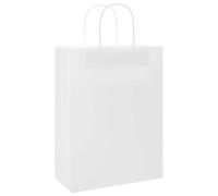 Molumvel Lot de 50 sacs en papier, 26 x 12 x 35 cm, sac de transport avec | Sacs cadeaux en papier kraft durable, grande capacité de charge de 10 kg, polyvalents