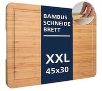 Molunda Planche à découper en bambou 100 % bambou biologique 45 x 30 x 2 cm - Planche en bois antibactérienne certifiée FSC® pour la cuisine