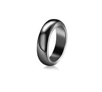 MOLUO Anneaux en hématite Naturelle Couple Noir Bague en Pierre Bijoux en Relief