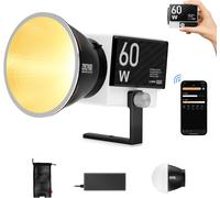Molus G60 [Official] Lumiere Video 60W, Cob Led Eclairage Video Portable, Bi-Colore Streaming Lampe Avec 2376 Lux/ 2700 6500K/ Cri¿96/ Tlci¿97/ Contrôle App, Pour Youtube Tiktok[Z5093]