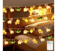MOLVCE Guirlande lumineuse d'animaux pour chambre d'enfant - 1,5 m - 10 LED - Blanc chaud - En acrylique - Fonctionne avec piles - Avec minuterie - Lumières décoratives pour chambre à coucher, chambre