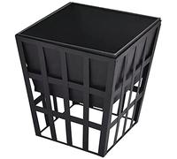 MOLVUS Brasero de jardin d'extérieur en métal au charbon de bois pour camping, pêche, barbecue, brûleur, bol multifonction pour barbecue, support pour le camping (noir, 33 x 33 x 48 cm)