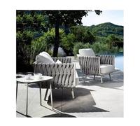 MOLVUS Canapé de Patio 3 pièces avec Coussins et oreillers lombaires, Ensemble de Meubles de Patio extérieur pour Patio, Balcon, Cour, terrasse, Bord de Piscine