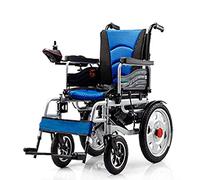 MOLVUS Fauteuil roulant électrique pour personnes âgées - Léger et pliable - Jusqu'à 24 km - 2 moteurs puissants - Sûr et facile à conduire - Bleu