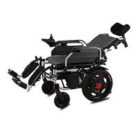 MOLVUS Fauteuil roulant électrique robuste avec appuie-tête, pliable et léger, joystick à 360°, capacité de poids 120 kg