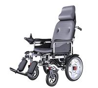MOLVUS Fauteuil roulant électrique tout-terrain pliable, dossier haut avec appui-tête, moteur puissant de 500 W, absorption des chocs, système de freinage EABS